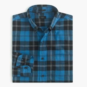 J.Crew Blue/Black Plaid Oxford Slim Fit Shirt